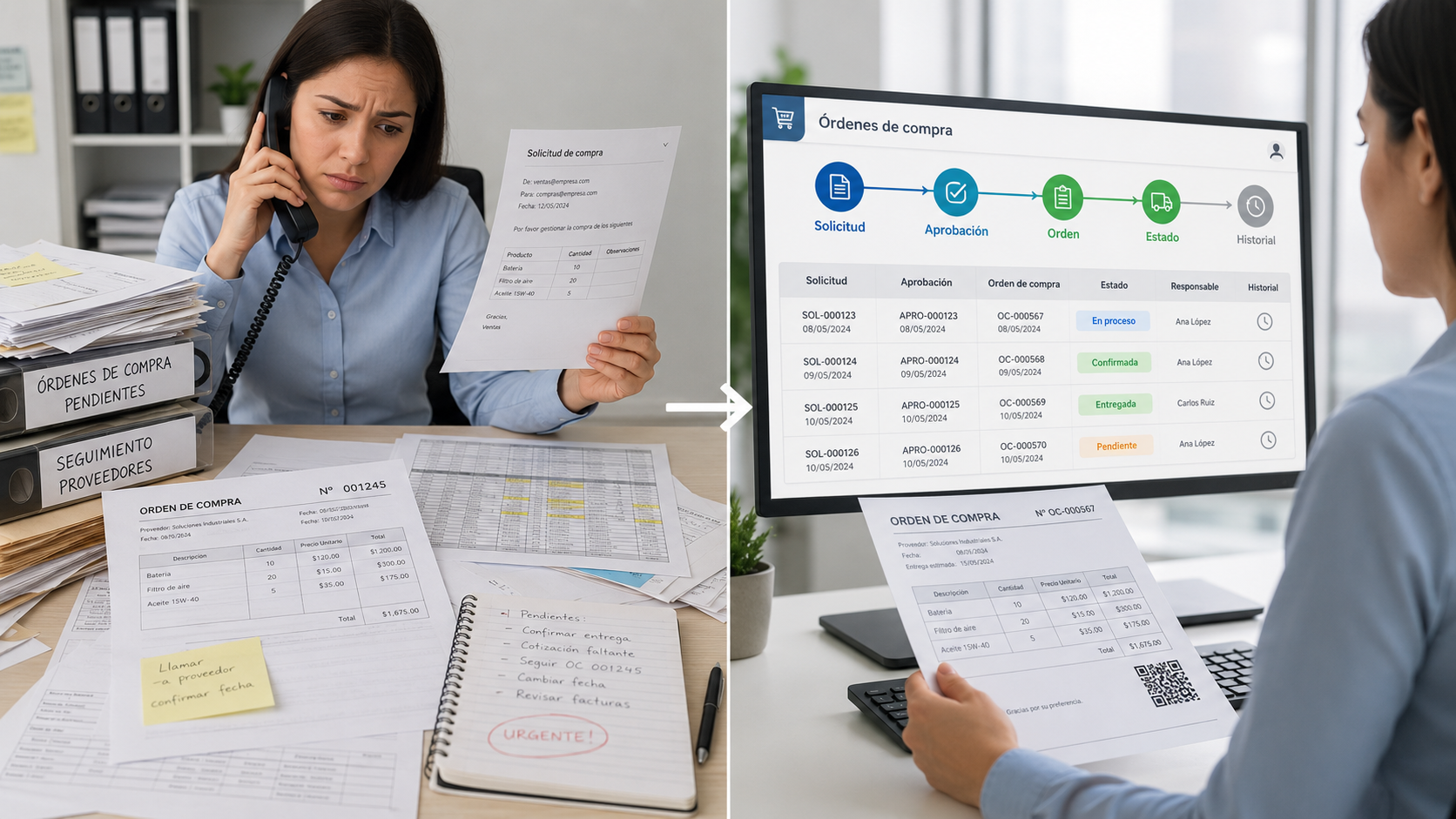 Órdenes de compra y compras empresariales